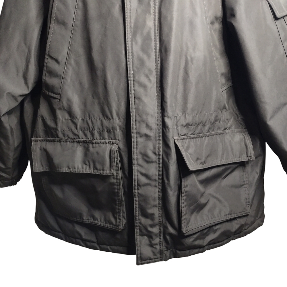 Sonoma Men's Gray Removable Hooded Fleece Lined Parka Jacket Size L - Picture 4 of 7
